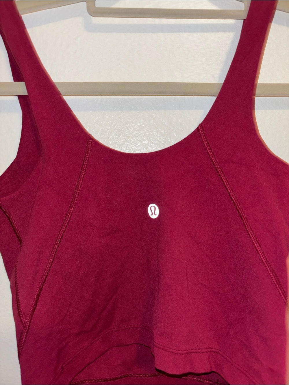 lululemon athletica Wine Red Scoop Neck Crop Tank